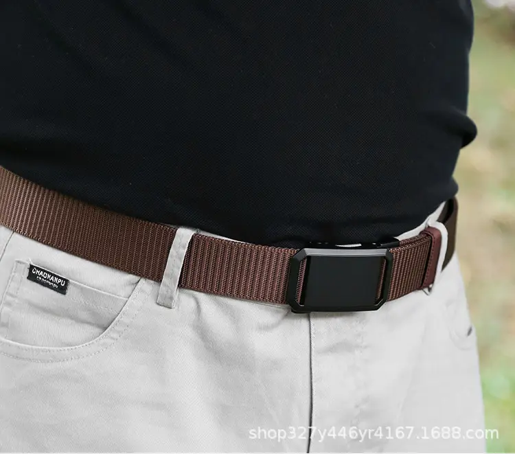 Men's Black Woven Tactical Belt with Automatic Buckle — feature 7