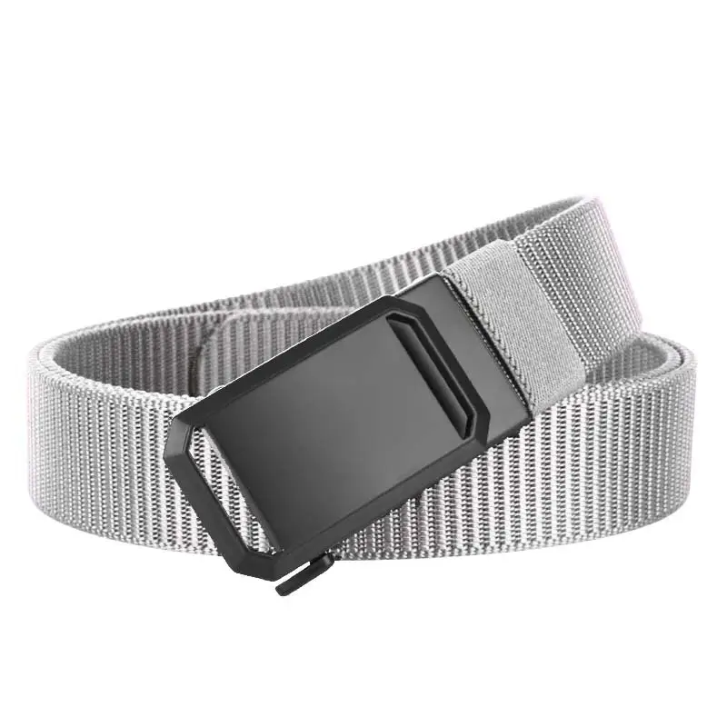 Men's Black Woven Tactical Belt with Automatic Buckle