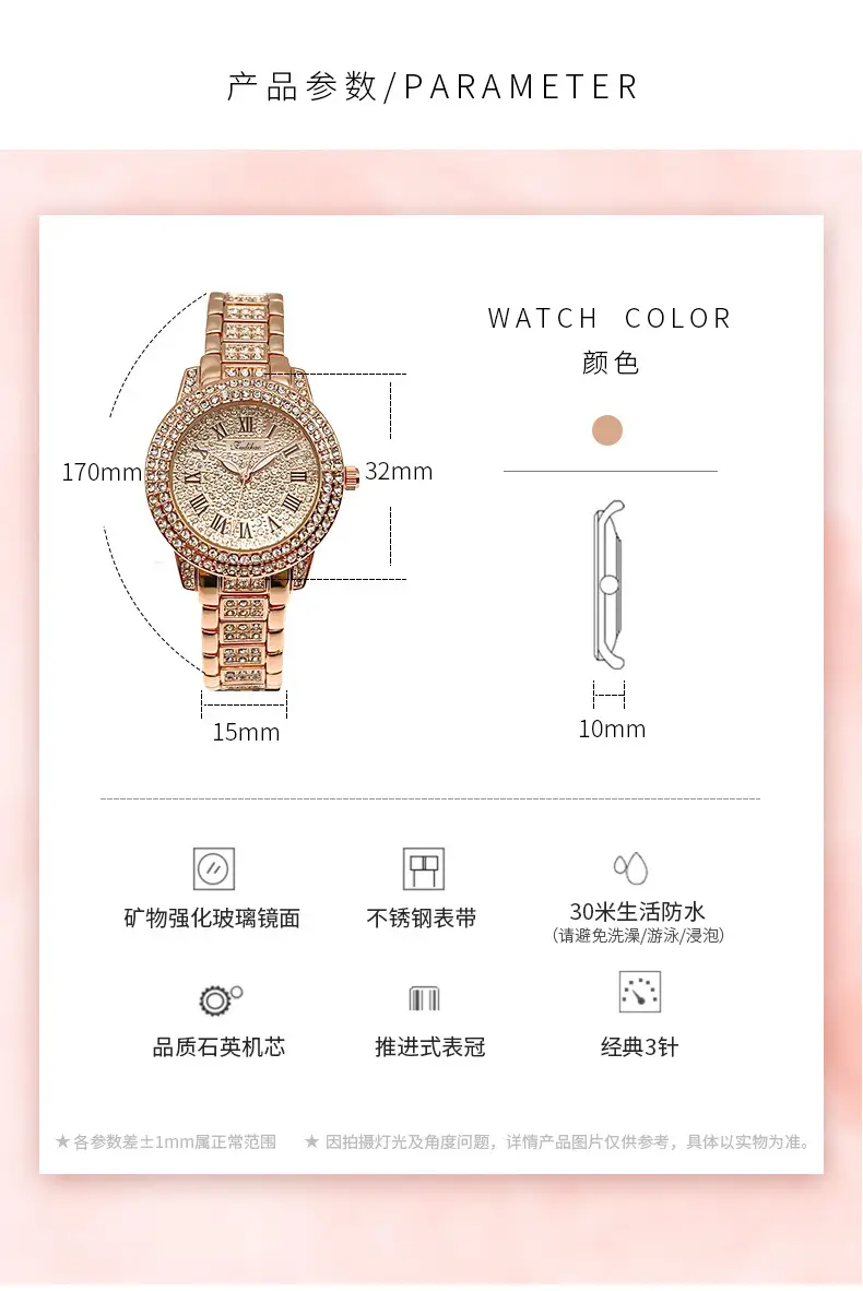 Women's Rose Gold Diamond Crown Watch — feature 5