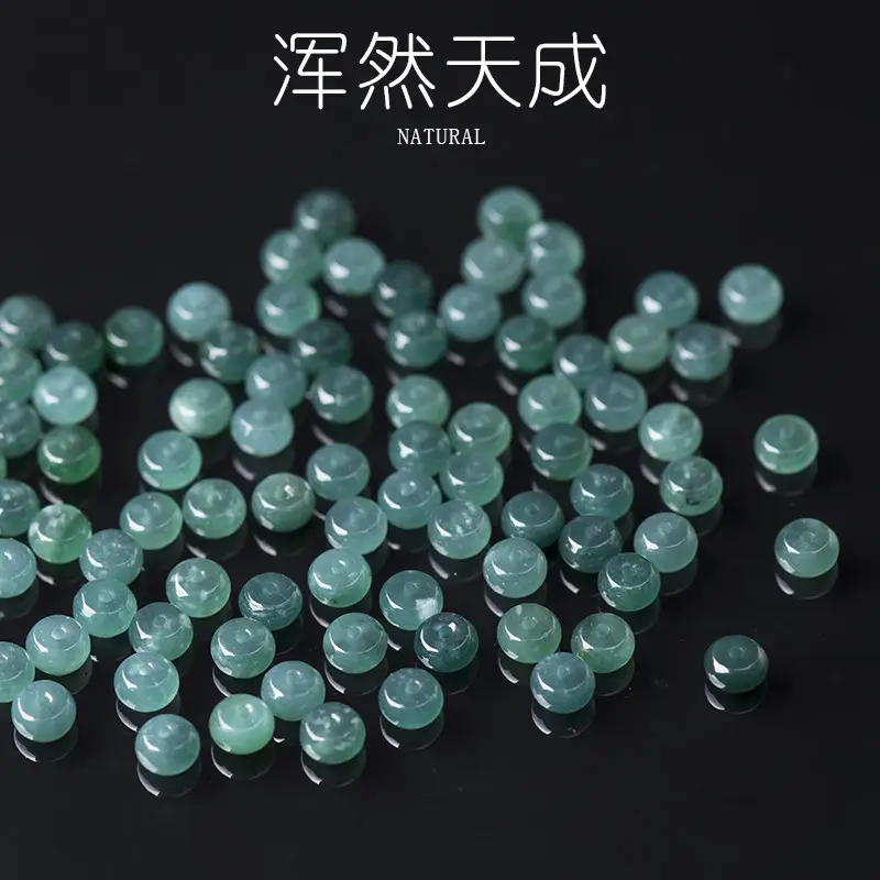 Natural Jadeite Ice Blue Loose Beads for Bracelets & Necklaces - Image 3