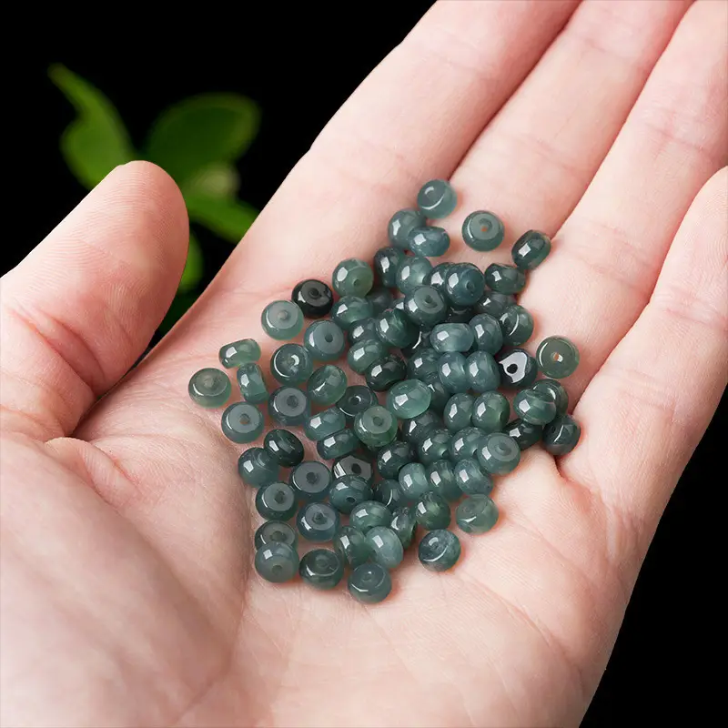 Natural Jadeite Ice Blue Loose Beads for Bracelets & Necklaces - Image 4