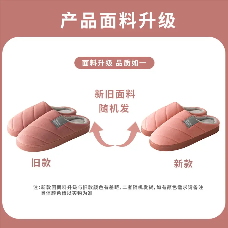 Winter Half-Pack Cotton Slippers for Women Winter Home Warm Suede Soft Non-Slip Indoor Simple Cotton Slippers for Men — feature 1