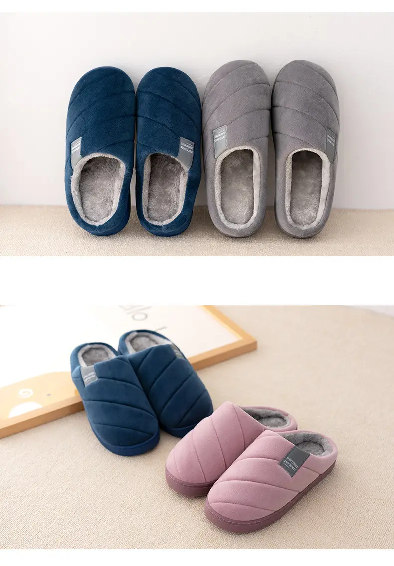 Winter Half-Pack Cotton Slippers for Women Winter Home Warm Suede Soft Non-Slip Indoor Simple Cotton Slippers for Men — feature 11