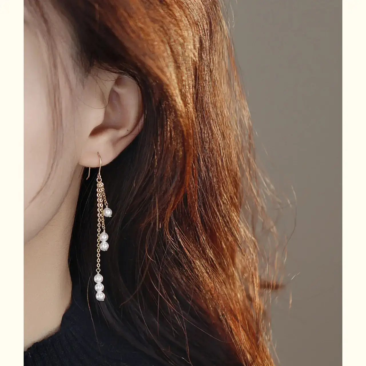 14K Gold Pearl Tassel Ear Hooks Women — feature 22
