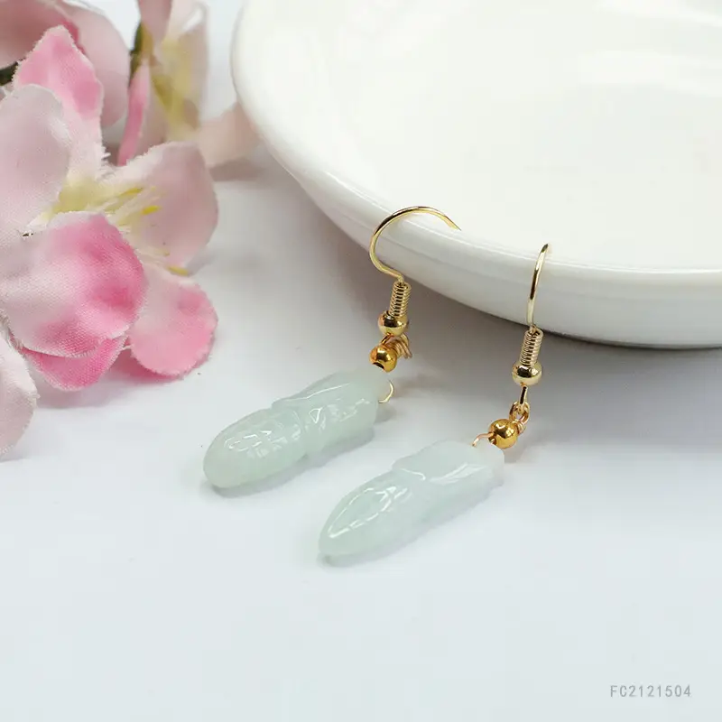 Guan Yu Natural Jade Ear Hooks Women's Wholesale - Image 3