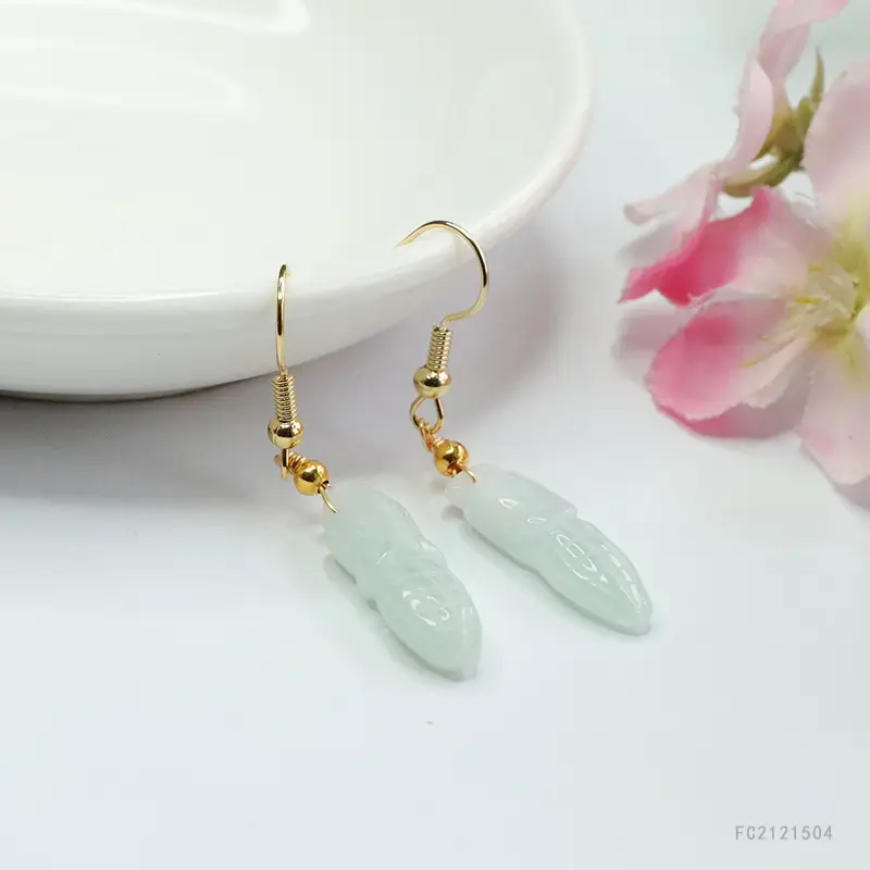 Guan Yu Natural Jade Ear Hooks Women's Wholesale - Image 4