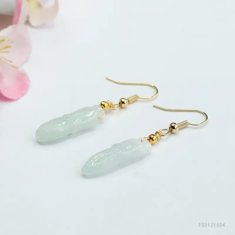 Guan Yu Natural Jade Ear Hooks Women's Wholesale - Image 5