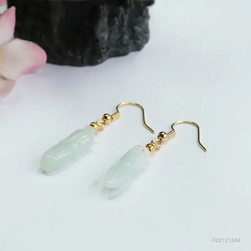 Guan Yu Natural Jade Ear Hooks Women's Wholesale — feature 11