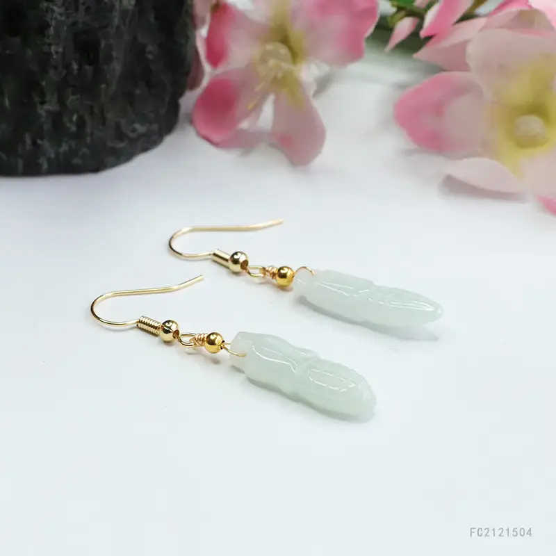 Guan Yu Natural Jade Ear Hooks Women's Wholesale — feature 9