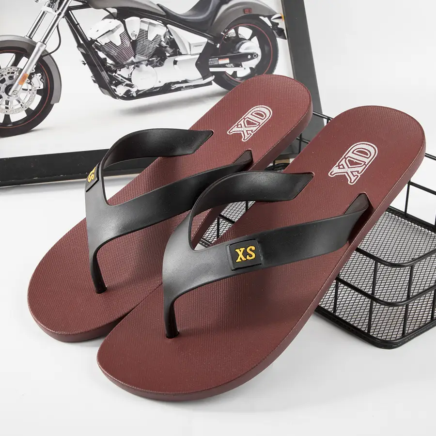Men's Black Casual Flip-Flops Wholesale Beach Slippers