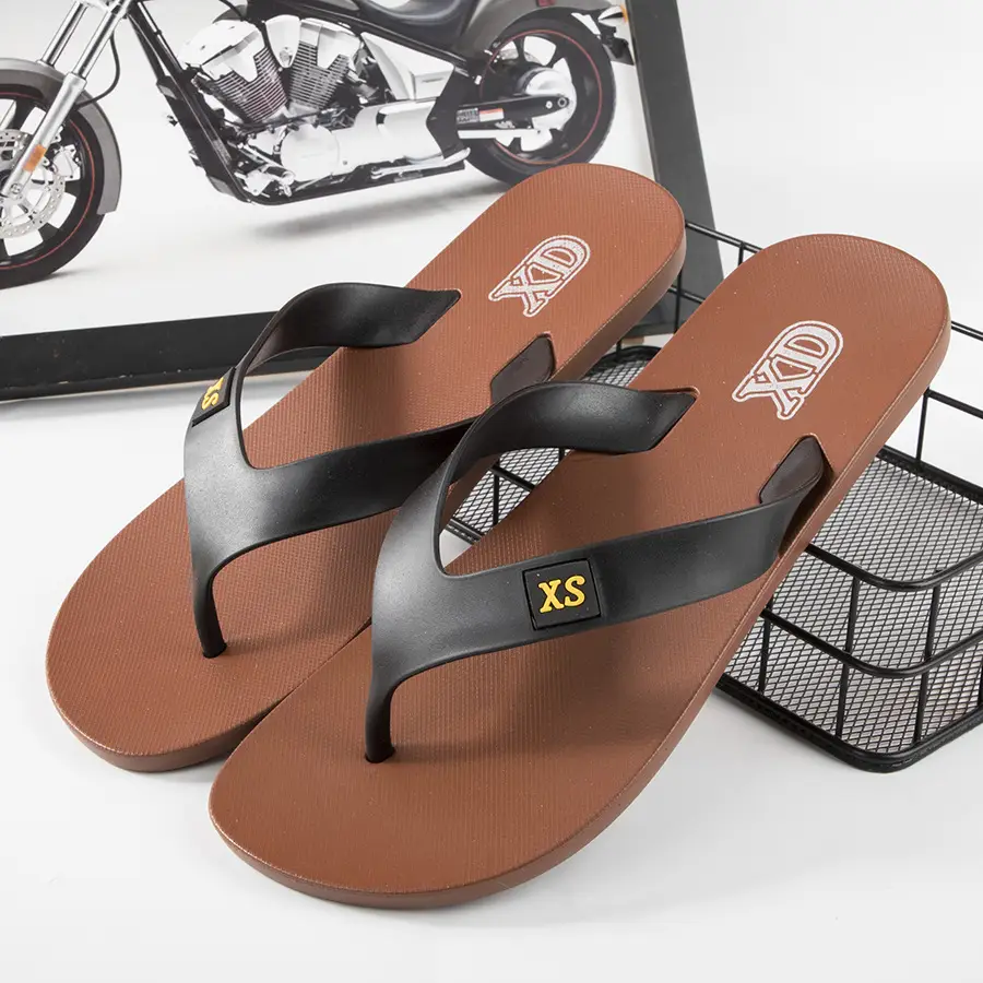 Men's Black Casual Flip-Flops Wholesale Beach Slippers
