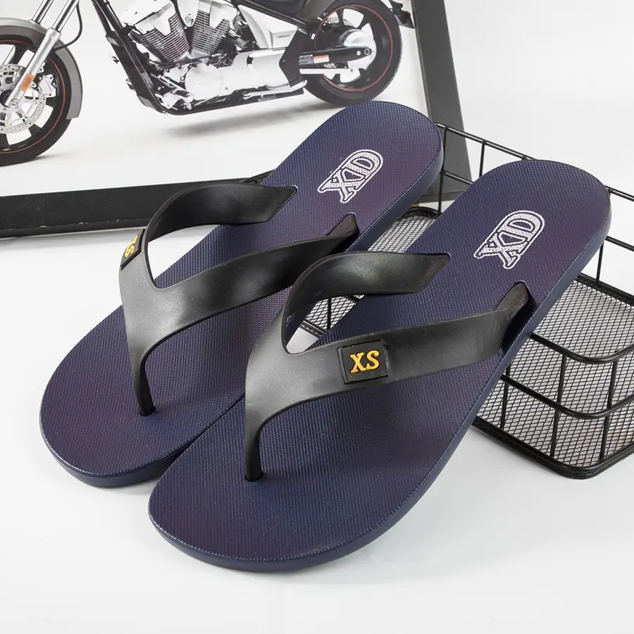 Men's Black Casual Flip-Flops Wholesale Beach Slippers