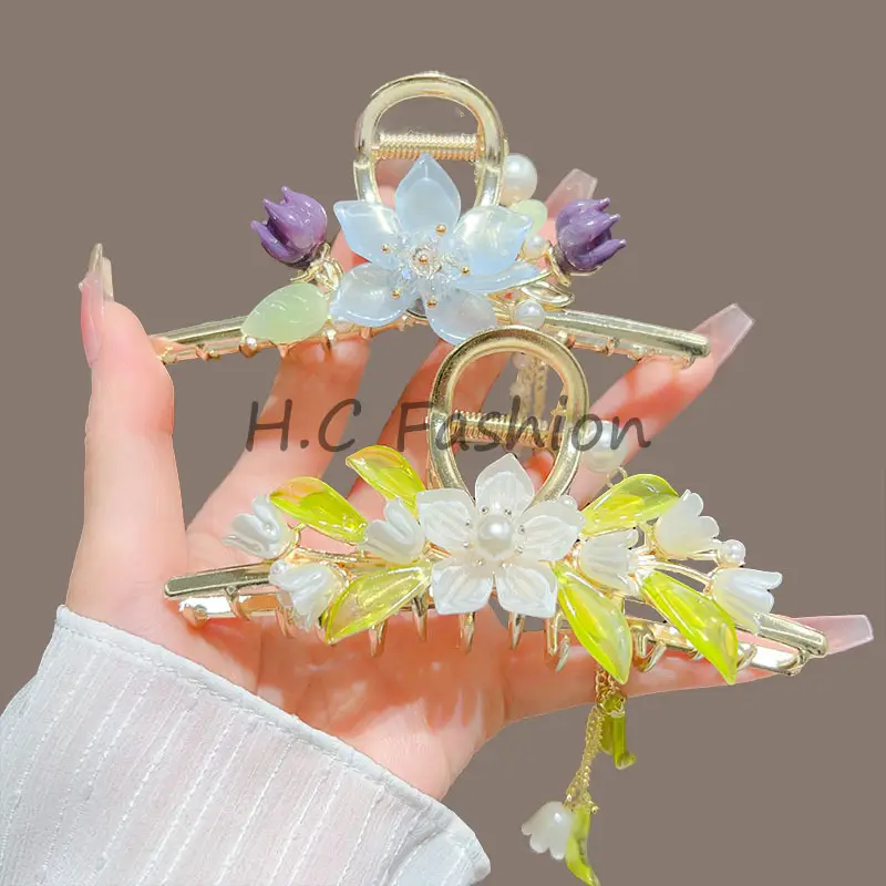 Suzuki Orchid Tassel Hair Clip Back for Girls — feature 16