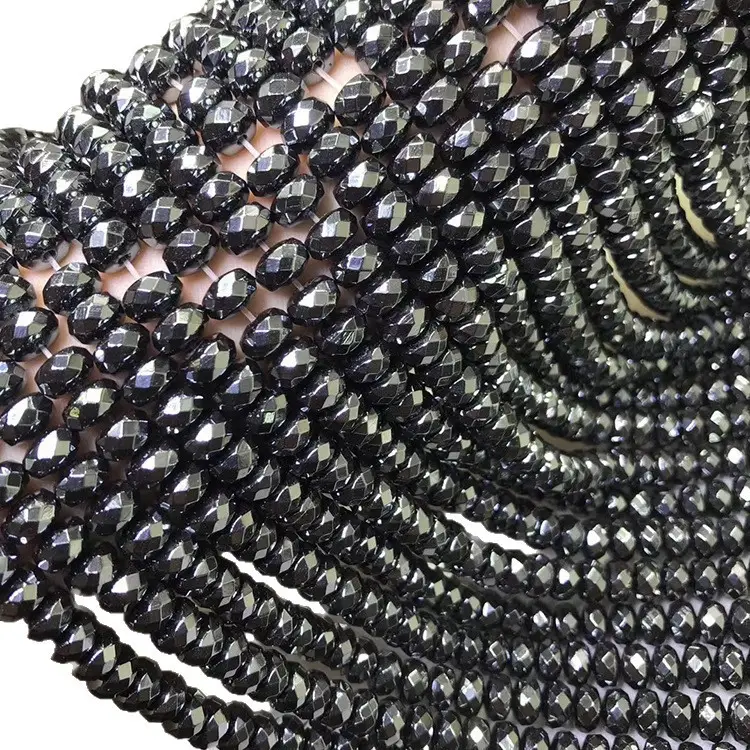 Black Cut Angle Abacus Beads for DIY Jewelry - Image 5