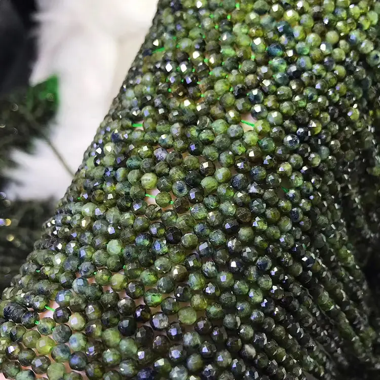 Natural Crystal Green Tourmaline Disc Beads - Image 4