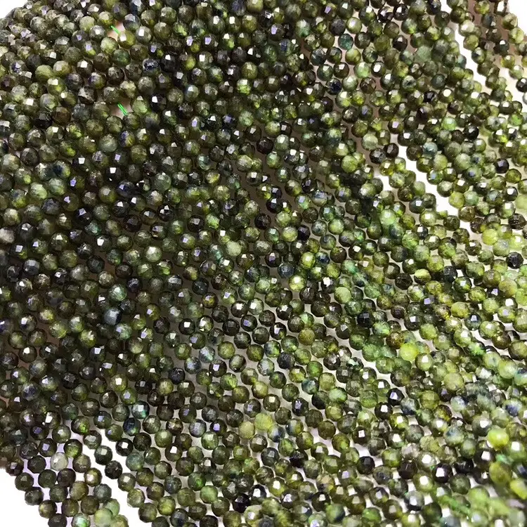 Natural Crystal Green Tourmaline Disc Beads - Image 5
