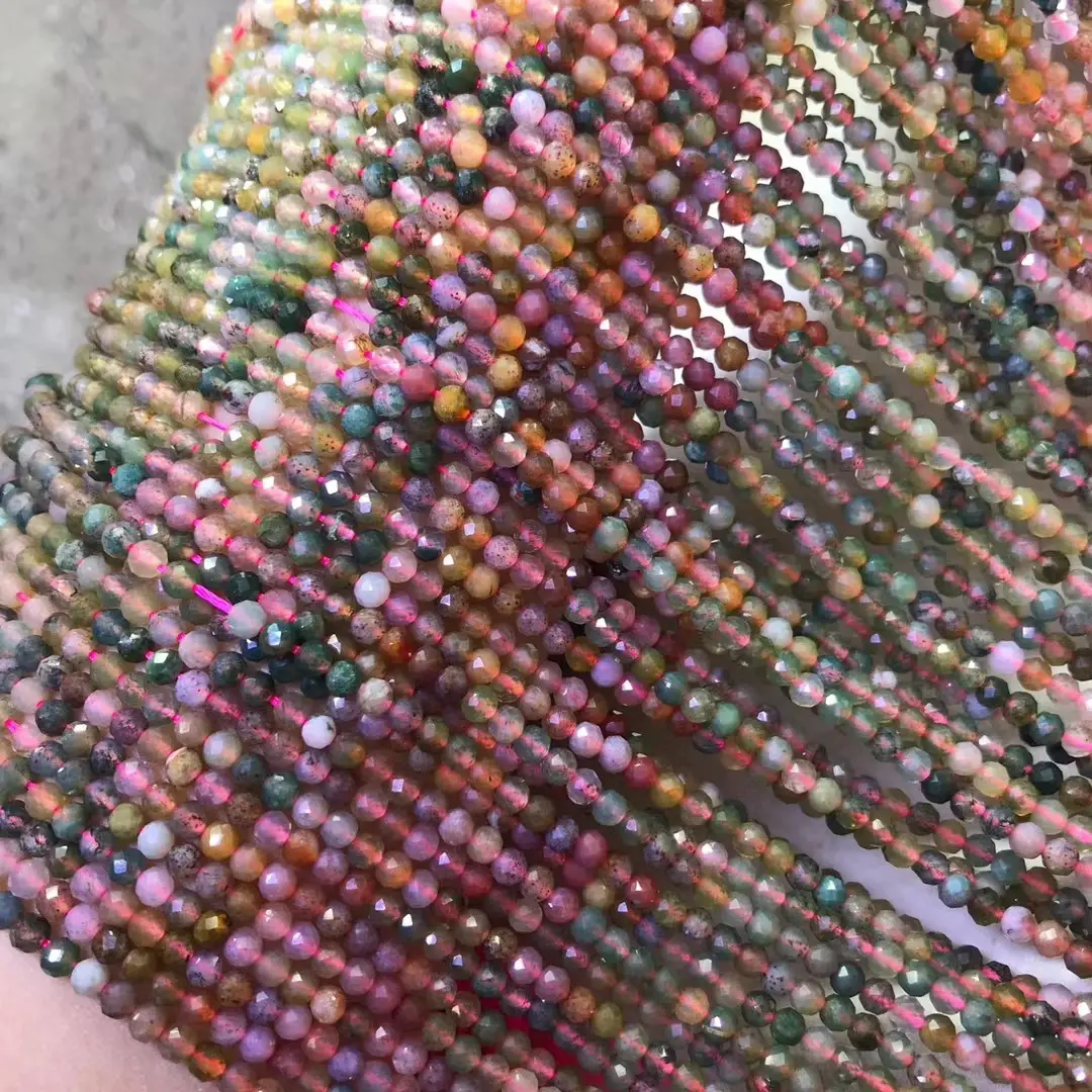 Natural Agate Color Gradient Loose Beads 3-3.5"