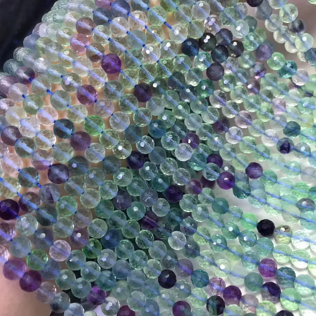 Natural Colored Fluorite Facet Plate Beads - Image 3