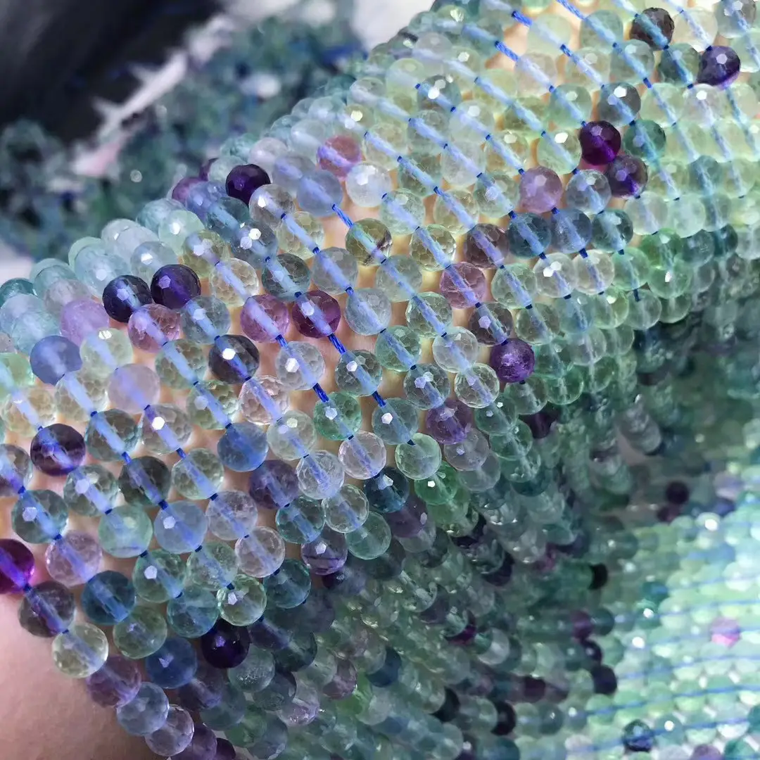 Natural Colored Fluorite Facet Plate Beads - Image 5