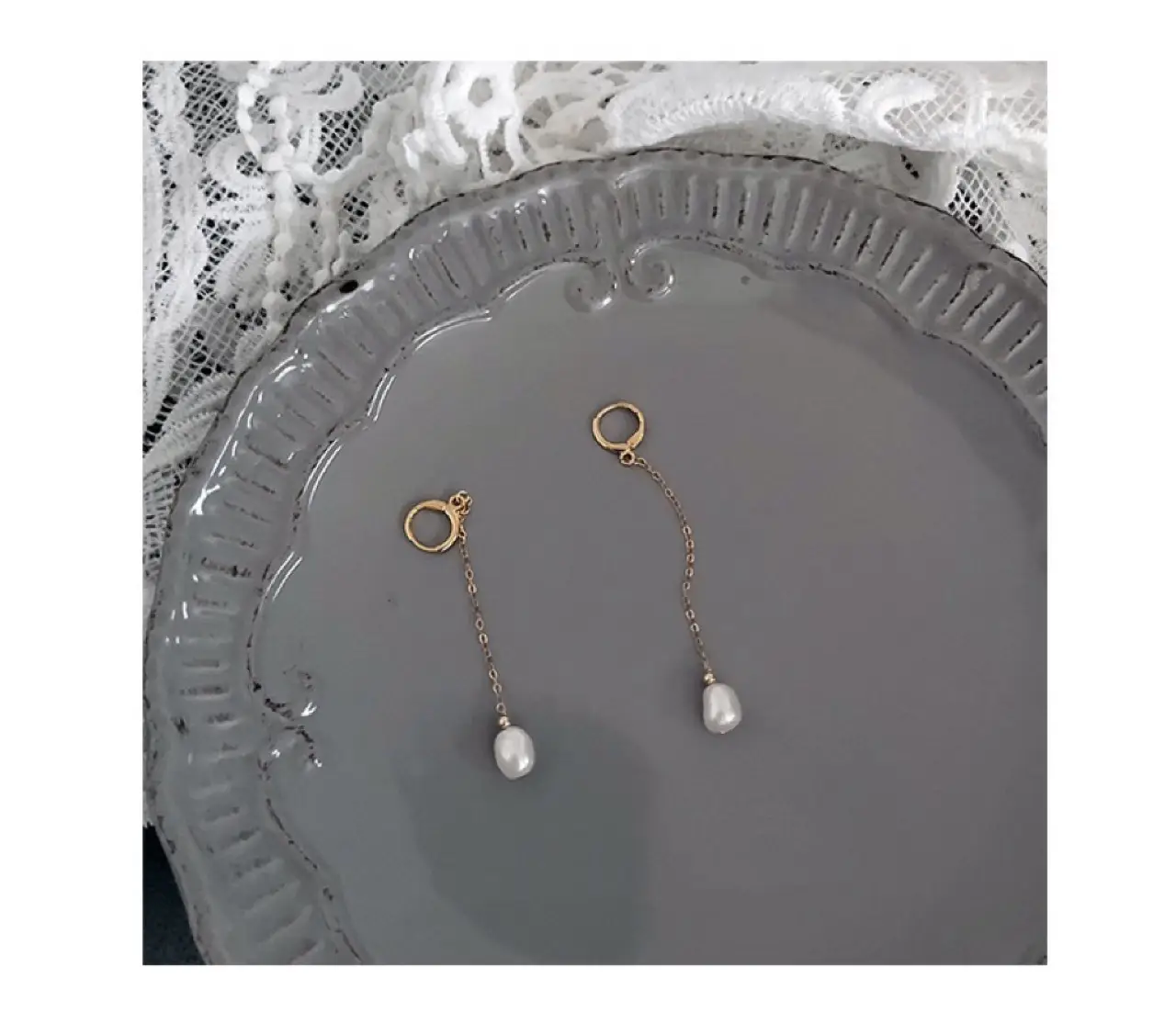 Irregular Pearl Earrings 14K Gold Filled Women — feature 9