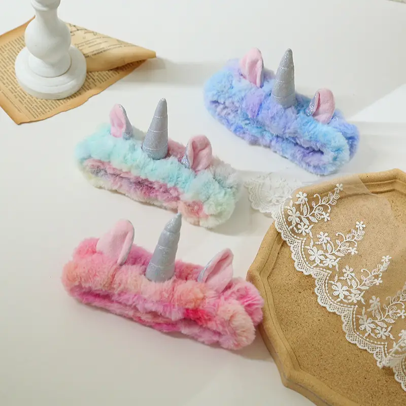Unicorn Hairbands Coral Velvet Halloween Party Accessory - Image 6
