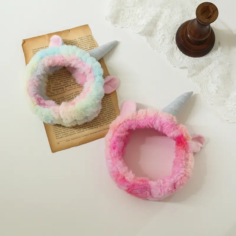 Unicorn Hairbands Coral Velvet Halloween Party Accessory - Image 7