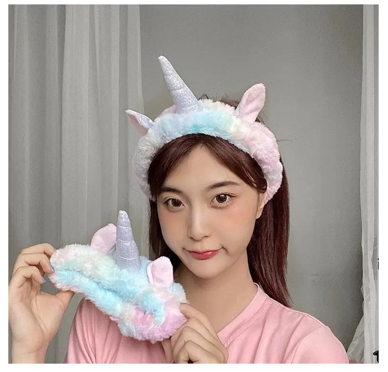 Unicorn Hairbands Coral Velvet Halloween Party Accessory — feature 10
