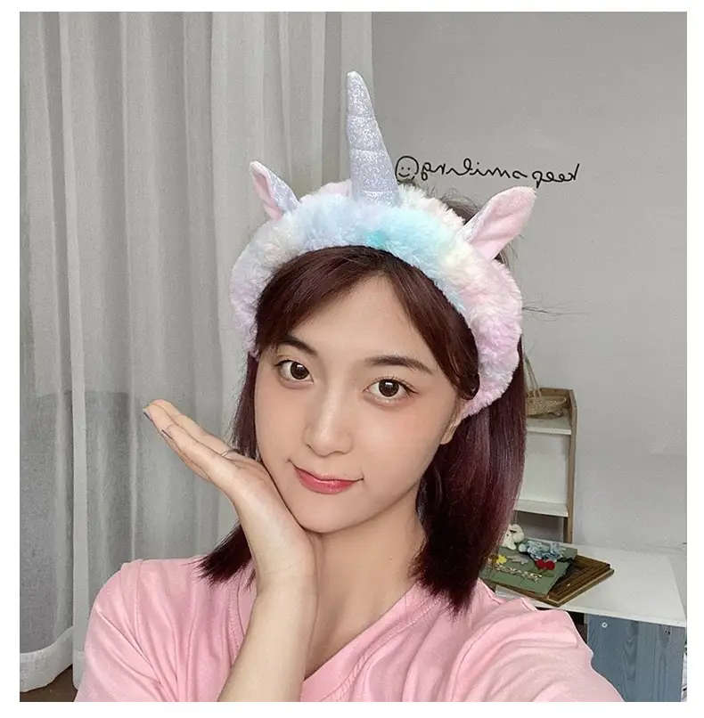 Unicorn Hairbands Coral Velvet Halloween Party Accessory — feature 11