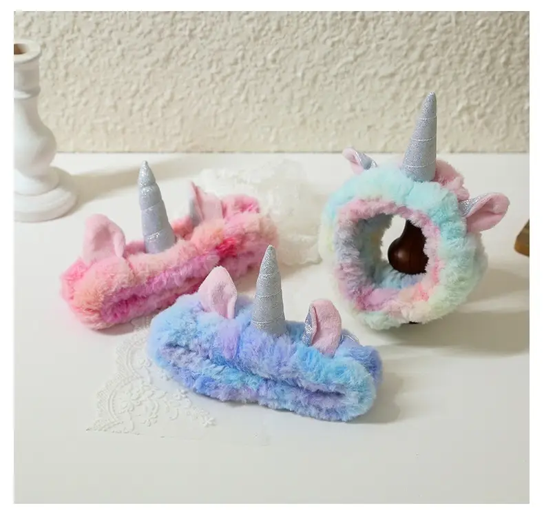 Unicorn Hairbands Coral Velvet Halloween Party Accessory — feature 12