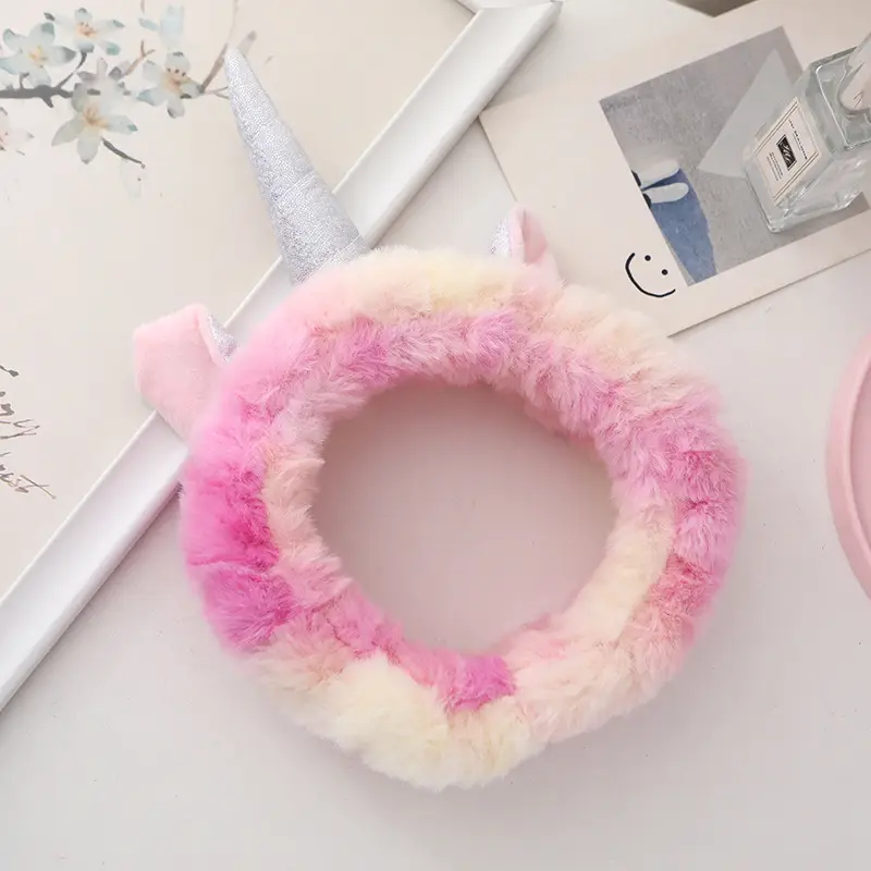 Unicorn Hairbands Coral Velvet Halloween Party Accessory - Image 2
