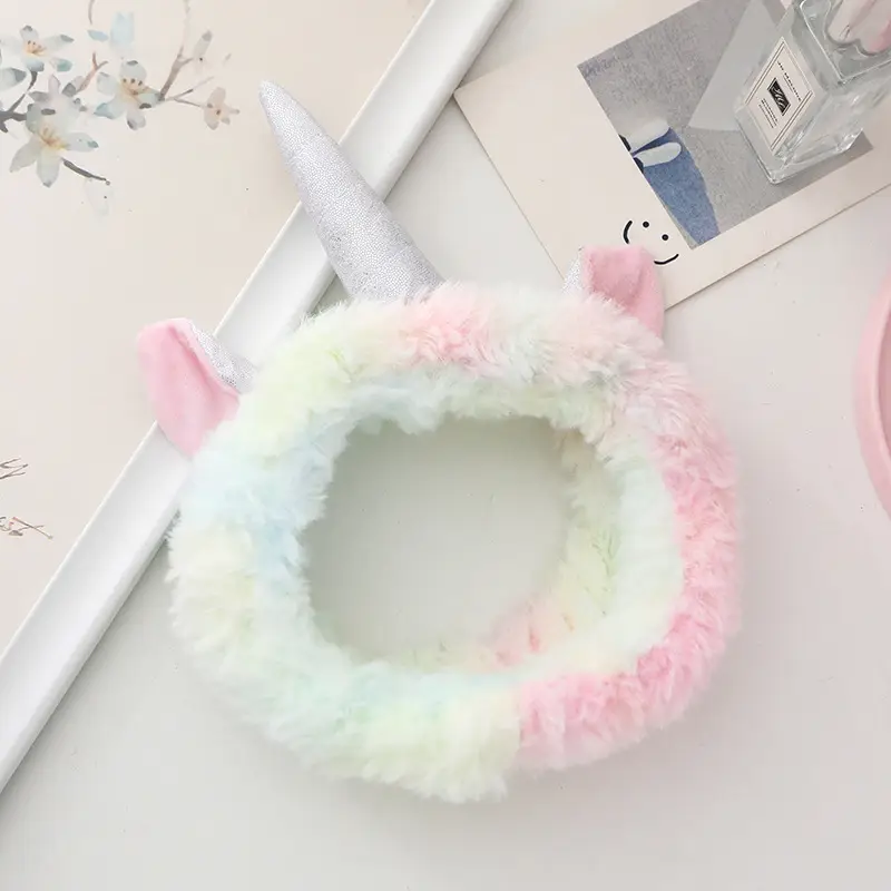 Unicorn Hairbands Coral Velvet Halloween Party Accessory - Image 3