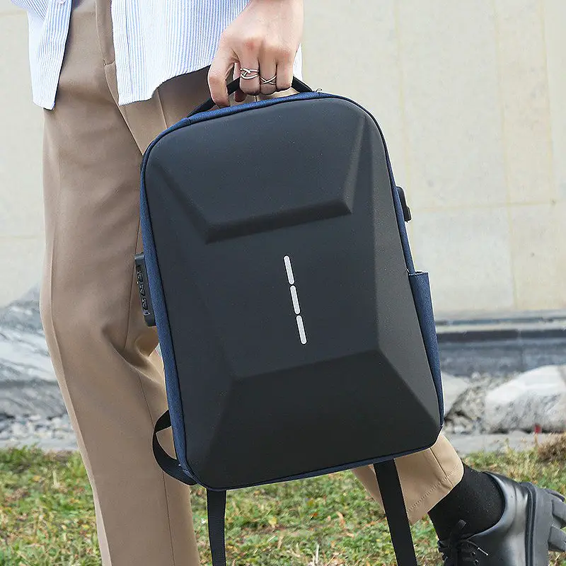 Men's Waterproof Business Backpack Black High-End Hard Shell - Image 5