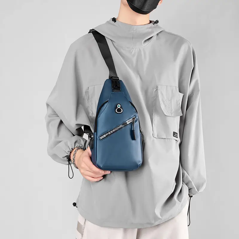 Men's Black Crossbody Shoulder Bag with Water Resistant Design - Image 5