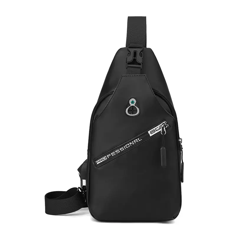 Men's Black Crossbody Shoulder Bag with Water Resistant Design - Image 2