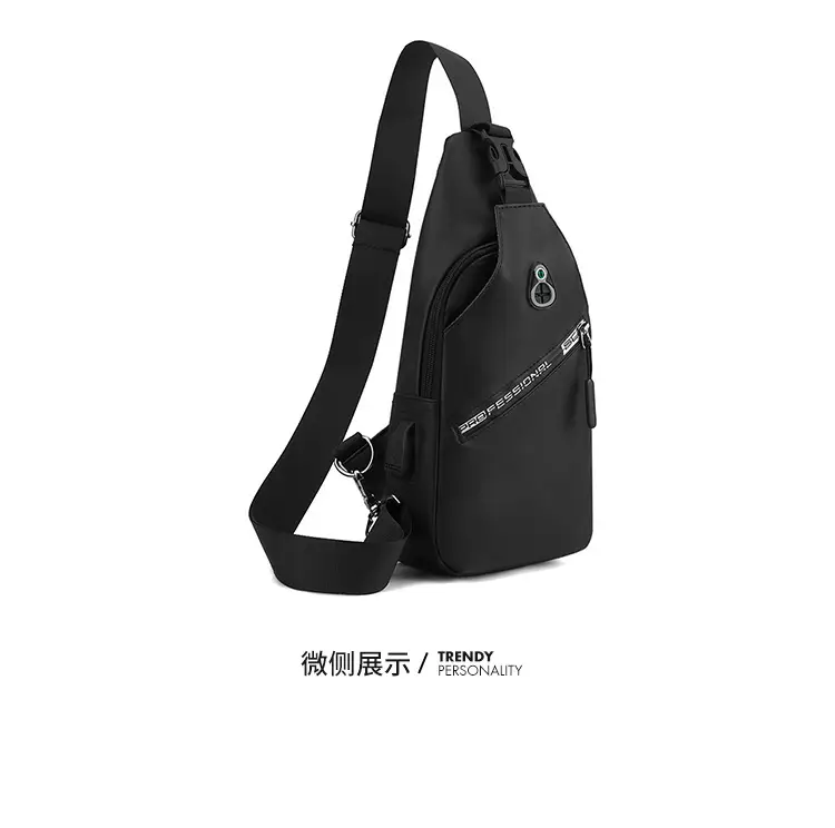 Men's Black Crossbody Shoulder Bag with Water Resistant Design — feature 20