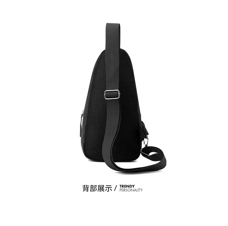 Men's Black Crossbody Shoulder Bag with Water Resistant Design — feature 21