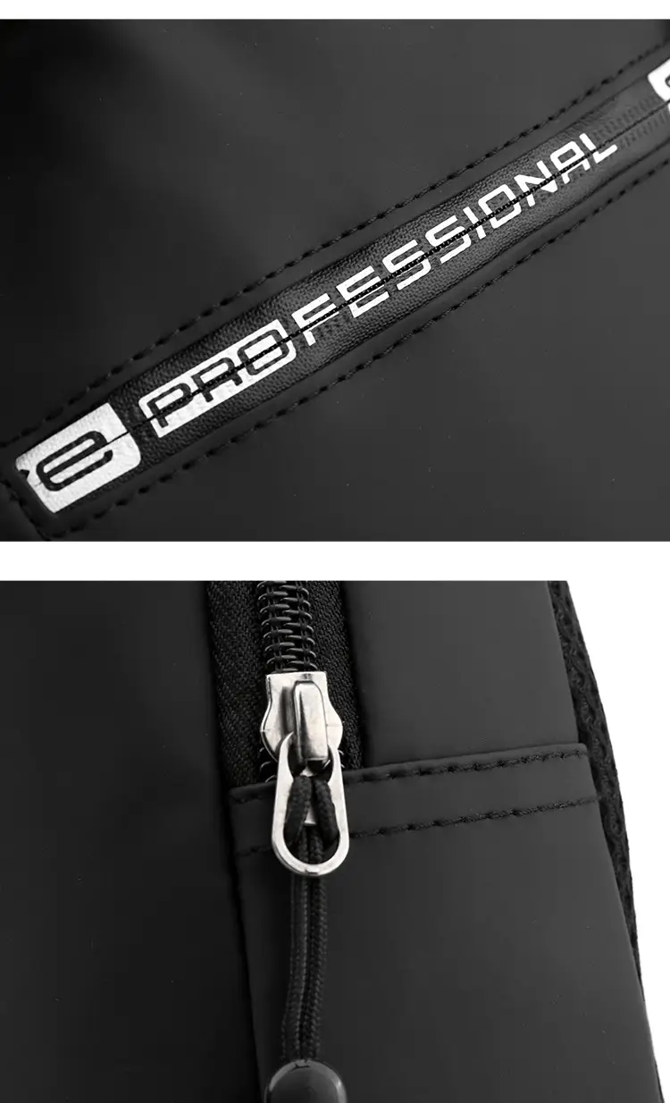 Men's Black Crossbody Shoulder Bag with Water Resistant Design — feature 24