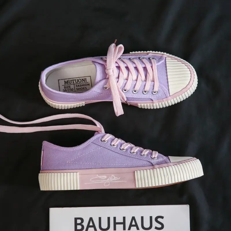 2024 Spring New Korean Style Canvas Shoes Women's Low-Top Ins Sneakers Retro Casual Cloth Shoes Vulcanized Rubber Shoes F110 - Image 6