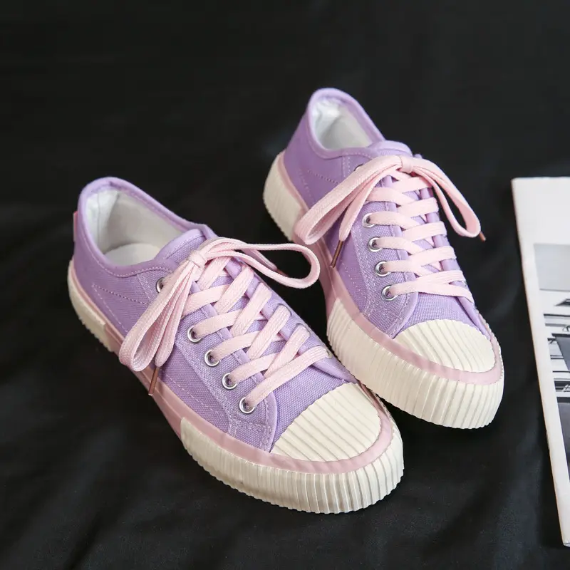 2024 Spring New Korean Style Canvas Shoes Women's Low-Top Ins Sneakers Retro Casual Cloth Shoes Vulcanized Rubber Shoes F110 - Image 3
