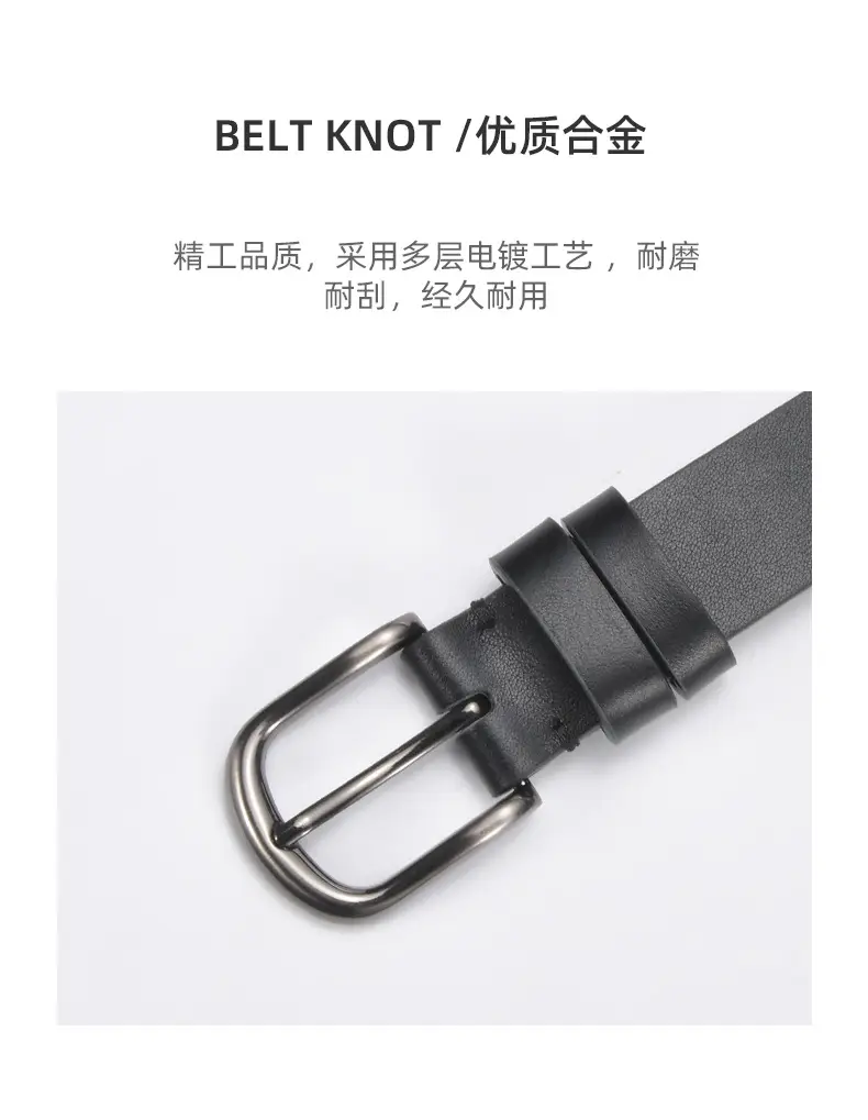 Women's Beige Pin Buckle Belt Genuine Leather β feature 17