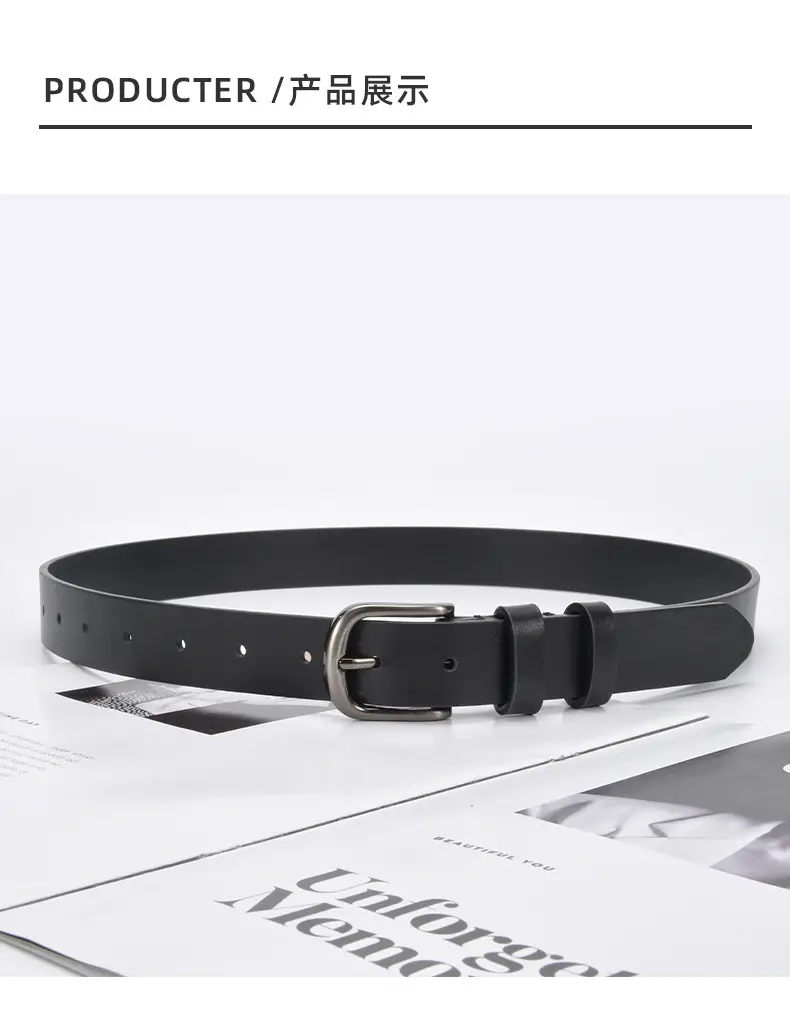 Women's Beige Pin Buckle Belt Genuine Leather β feature 20