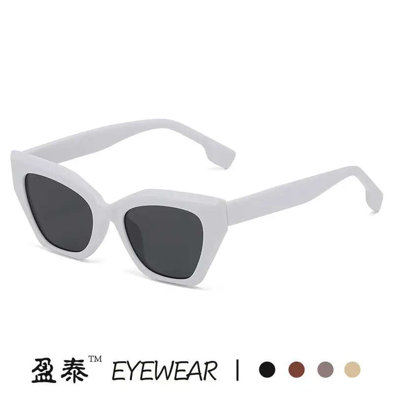 White Cat's Eye Sunglasses Dark Lenses - Image 6