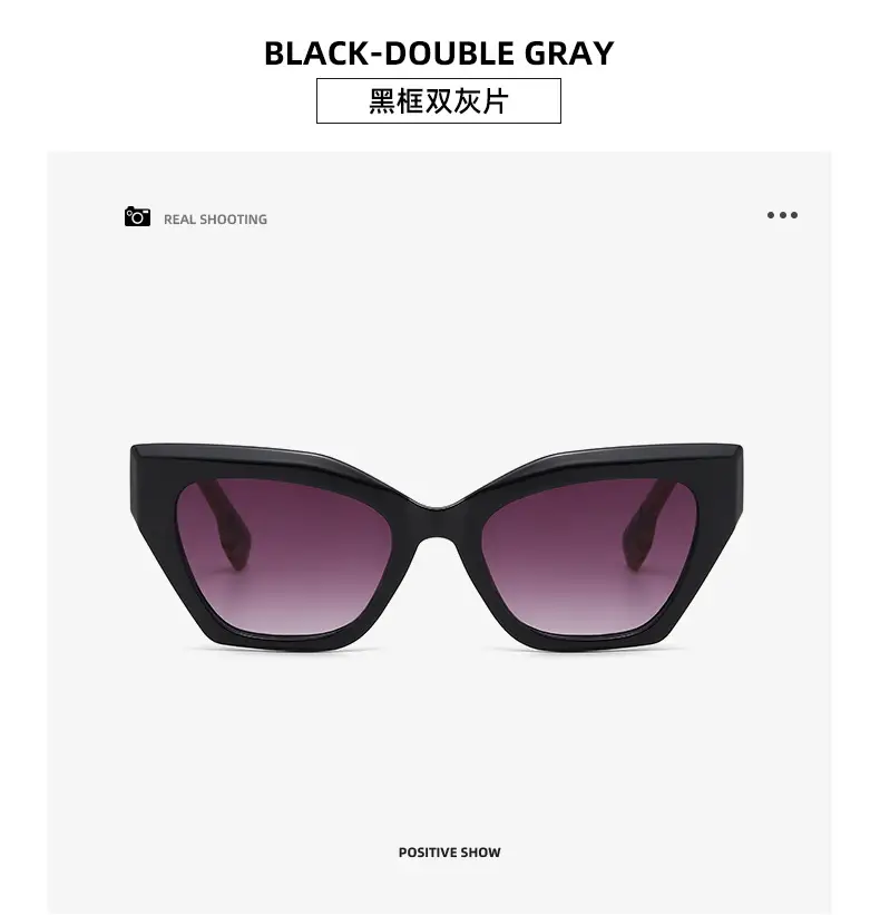 White Cat's Eye Sunglasses Dark Lenses — feature 22