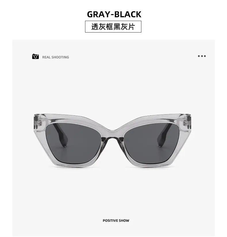 White Cat's Eye Sunglasses Dark Lenses — feature 24