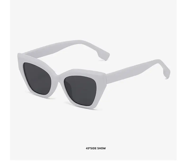White Cat's Eye Sunglasses Dark Lenses — feature 27