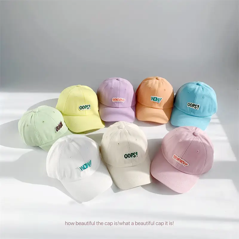 Kids Baseball Caps with Embroidered Letters 2025 Spring - Image 13