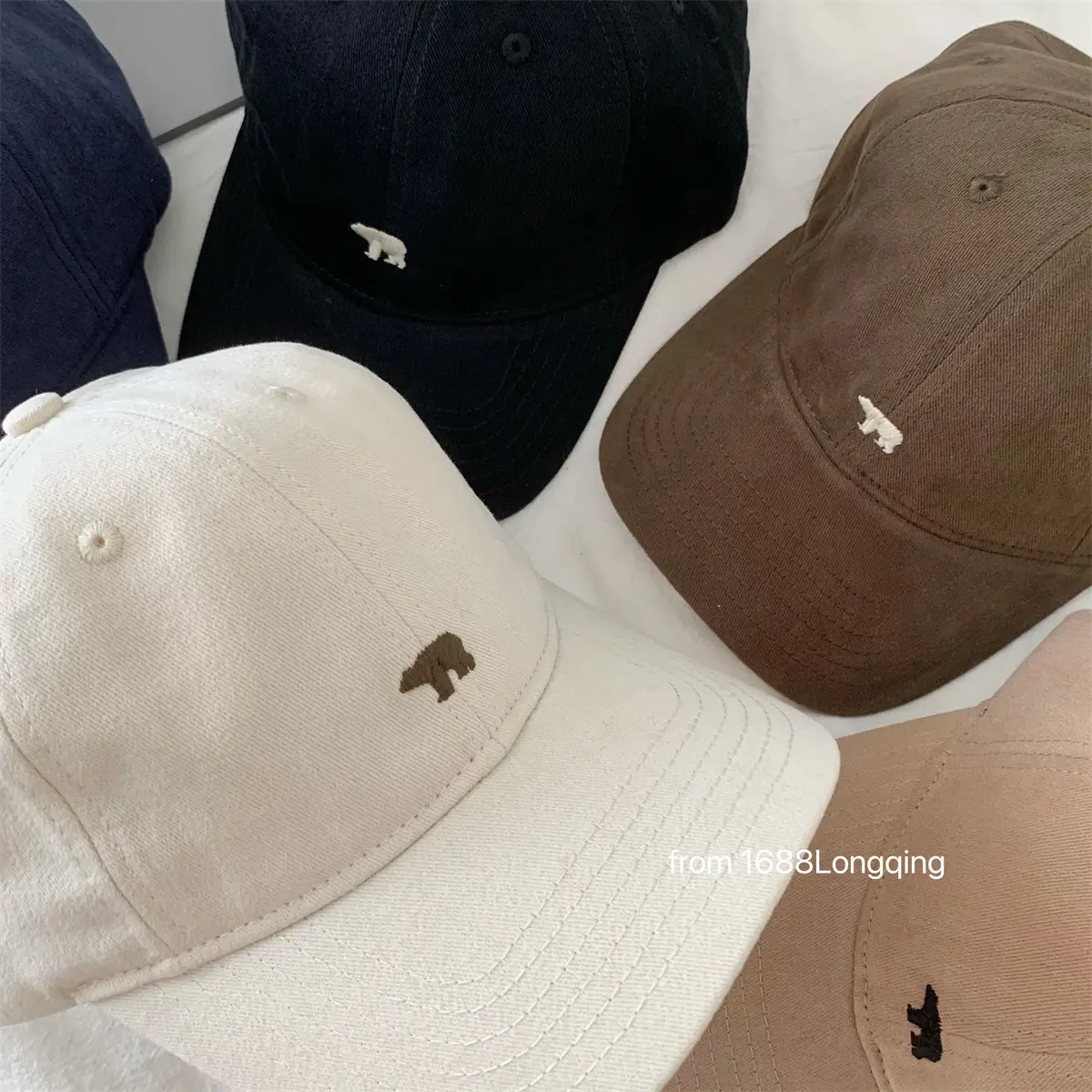 Japanese Style Blue Baseball Cap Women Embroidery All-Match