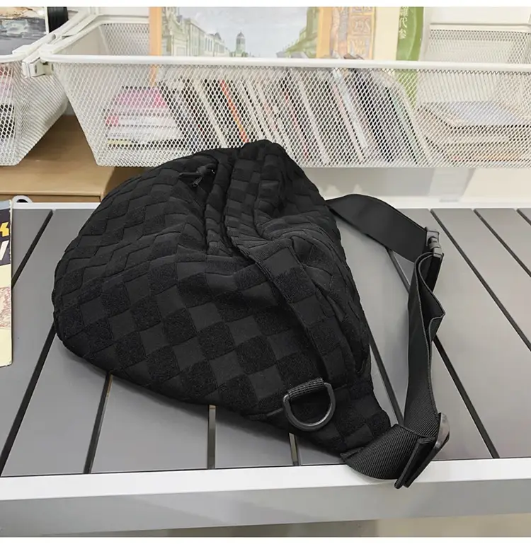 Men Women Large Capacity Checkered Waist Bag — feature 26