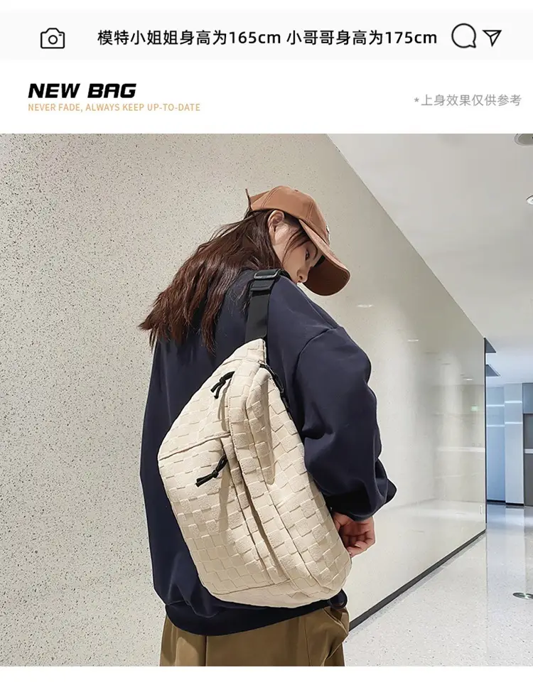 Men Women Large Capacity Checkered Waist Bag — feature 5