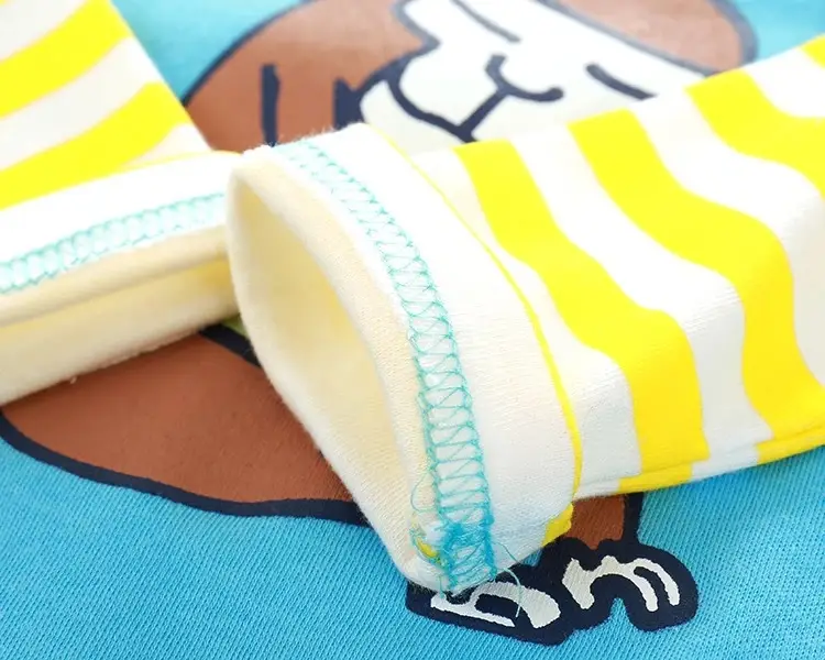 2023 Spring Boys Striped Long Sleeve T-Shirt Yellow White - Image 5